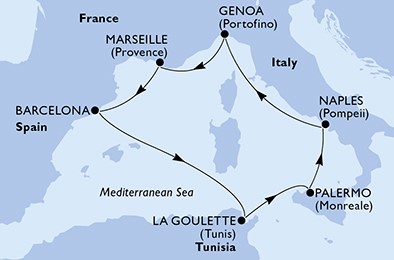 Voyages Rubio - Voyages de groupe - CROISIÈRE MSC – MÉDITERRANÉE 2023